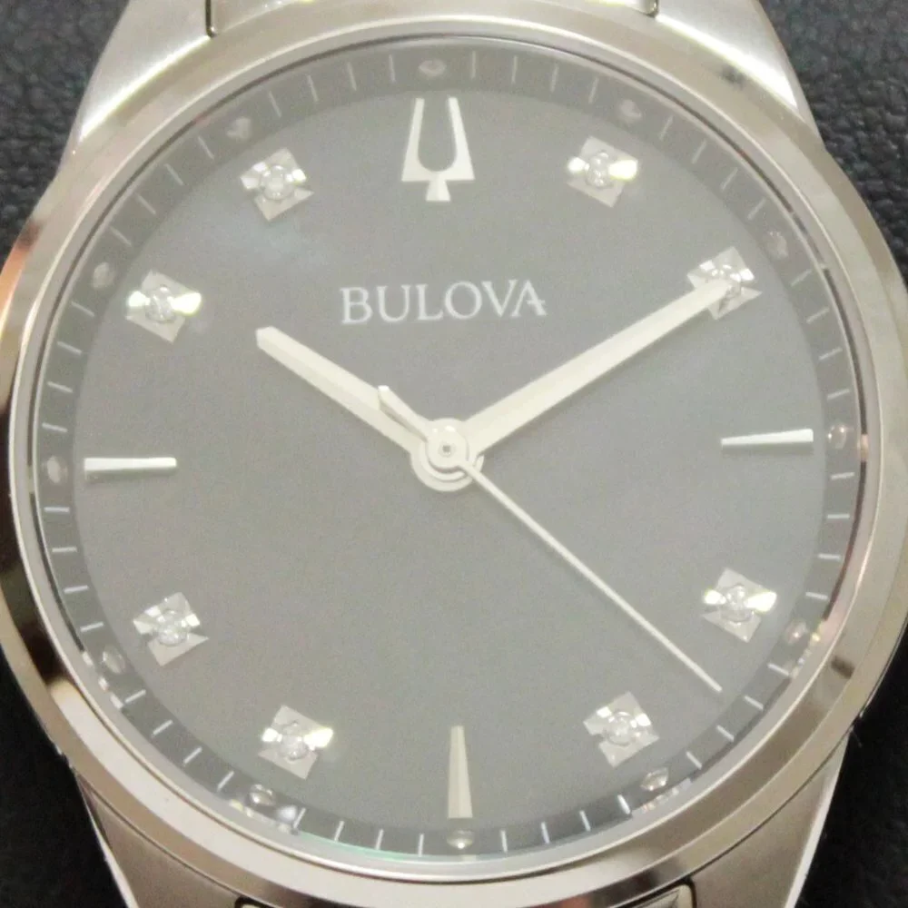 Bulova Sutton Ladies Watch Diamond Indices Black Mother Of Pearl Dial 33mm - Picture 12 of 13